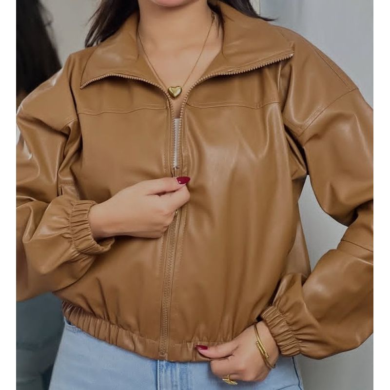 GENERICO - CASACA BOMBER ESTILO CROP PARA MUJER