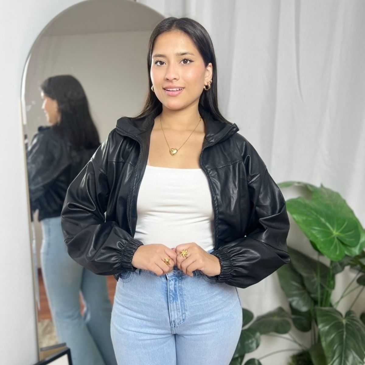 GENERICO - CASACA BOMBER ESTILO CROP PARA MUJER