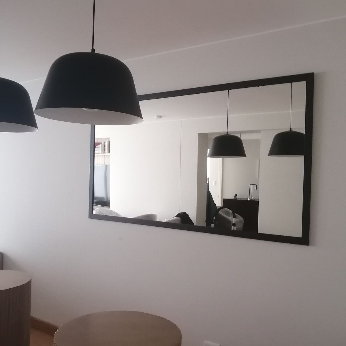 LUMINAR BRILLO & LUZ - Espejo rectangular de 100x180cm con marco de madera color negro