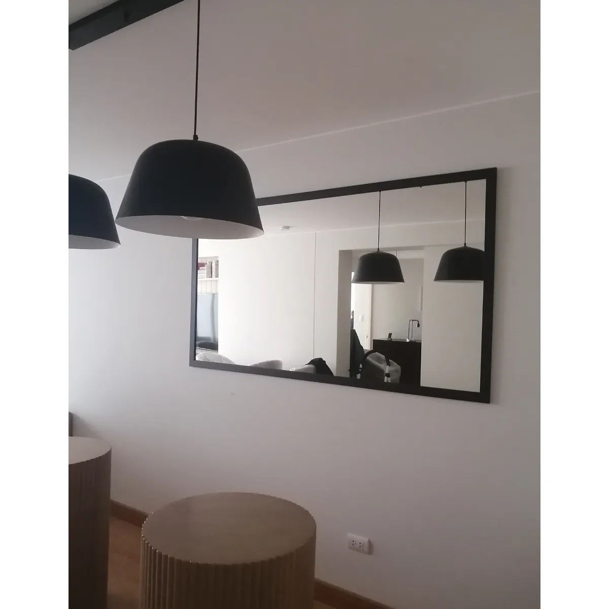 LUMINAR BRILLO & LUZ - Espejo rectangular de 100x180cm con marco de madera color negro