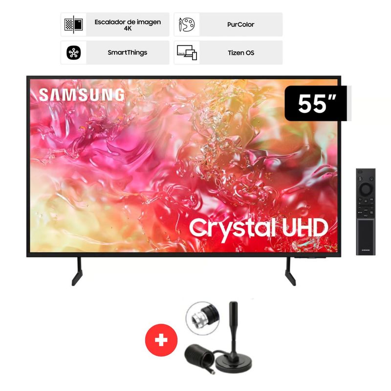 SAMSUNG - TELEVISOR SAMSUNG 55 UN55DU7000GXPE CRYSTAL UHD 4K + ANTENA DIGITAL