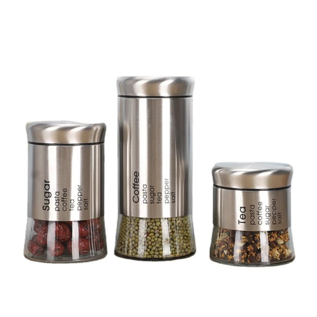 PENTHA - Frascos Vidrio para Cocina Condimentero Especiero 840ml 590ml y 390ml