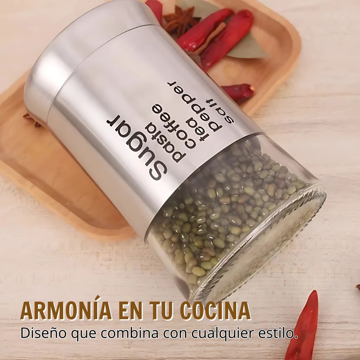 PENTHA - Frascos Vidrio para Cocina Condimentero Especiero 840ml 590ml y 390ml