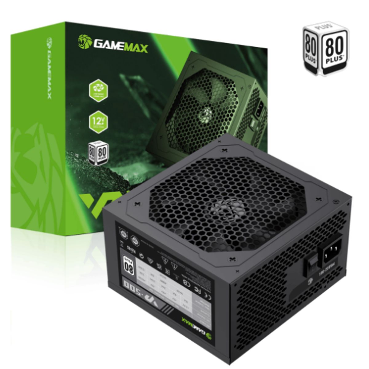 HALION - Fuente de Poder GAMEMAX VP-500 80+WHITE 80 PLUS  APFC HALION