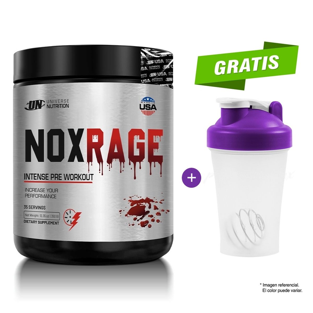 UNIVERSE NUTRITION - Pre Entreno UN Nox Rage 350 Gr Citrus Punch