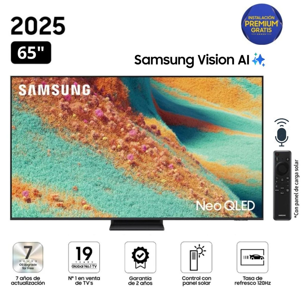 SAMSUNG - Televisor Samsung  65" Neo QLED 4K HDR Vision AI Smart TV QN65QN85F - Nuevo 2025
