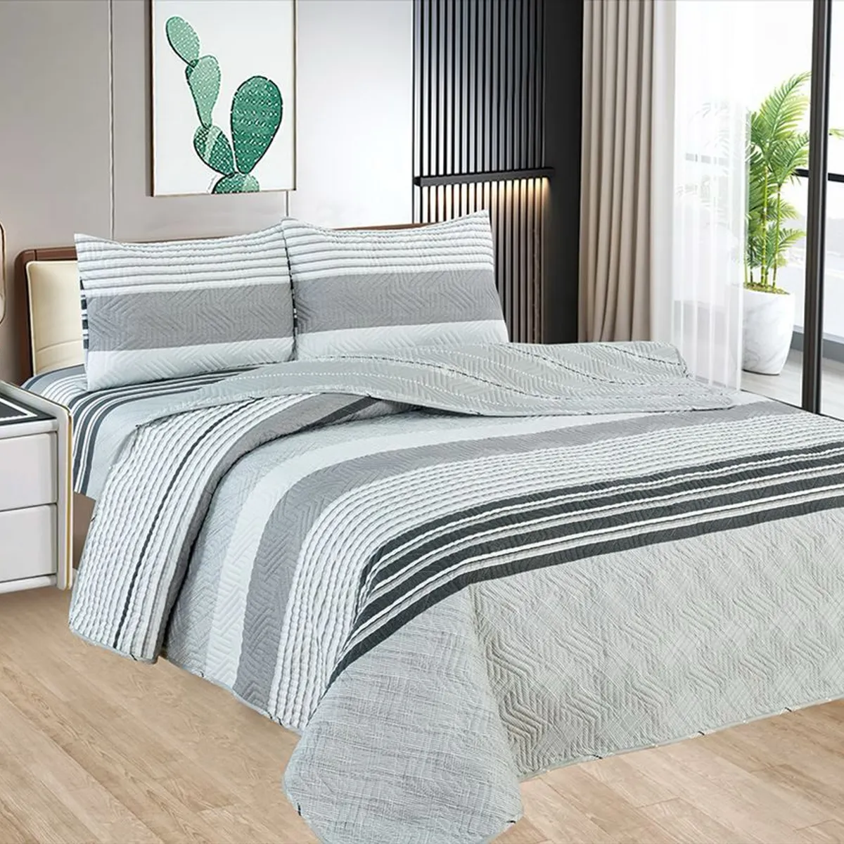 CASATEX - Cubrecama + Juego de sabanas 2 plazas 100% Algodón - 5 Piezas