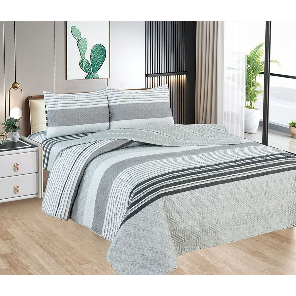 CASATEX - Cubrecama + Juego de sabanas 2 plazas 100% Algodón - 5 Piezas