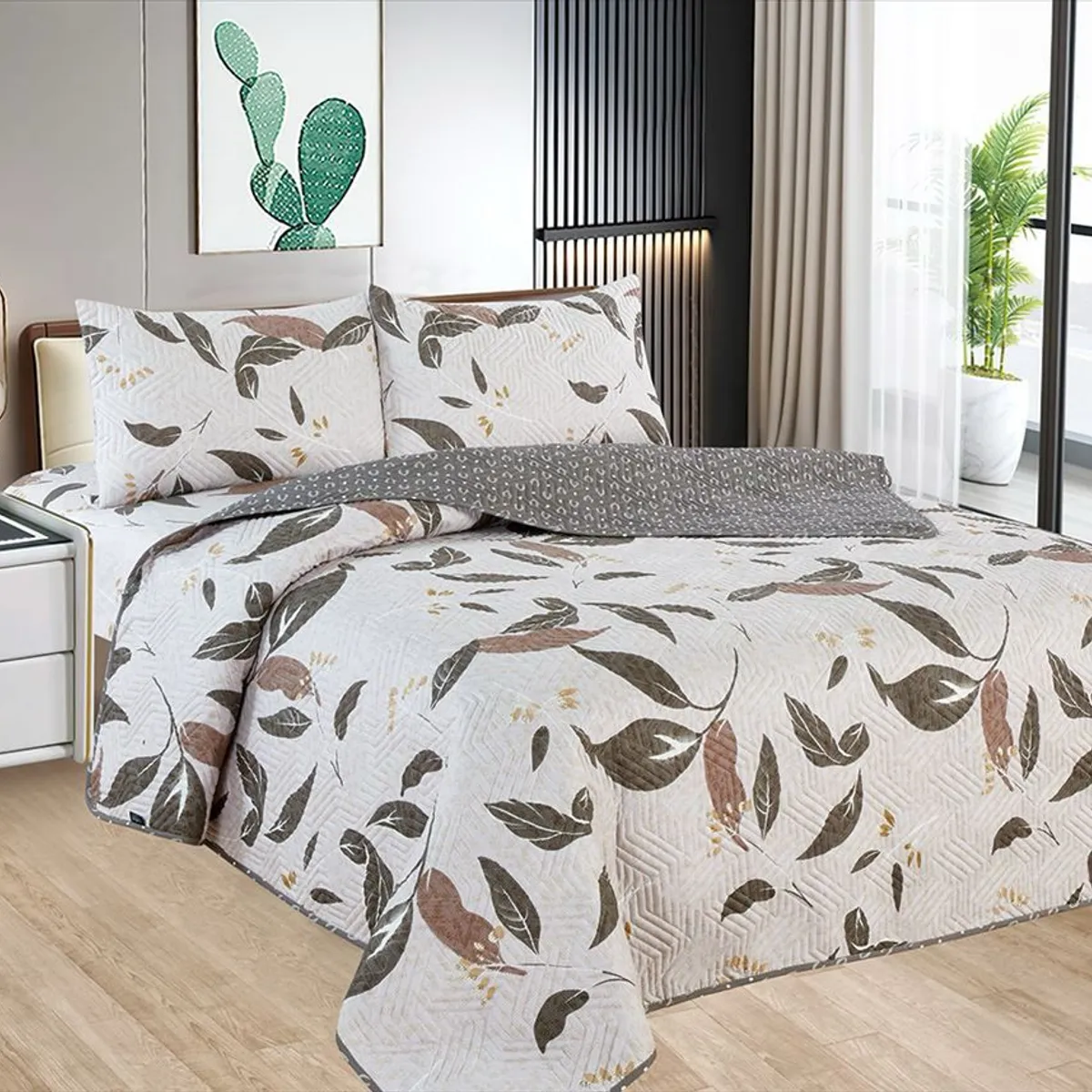 CASATEX - Cubrecama + Juego de sabanas 2 plazas 100% Algodón - 5 Piezas