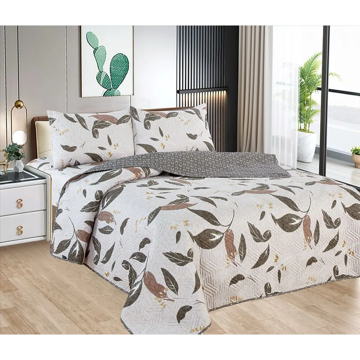 CASATEX - Cubrecama + Juego de sabanas 2 plazas 100% Algodón - 5 Piezas