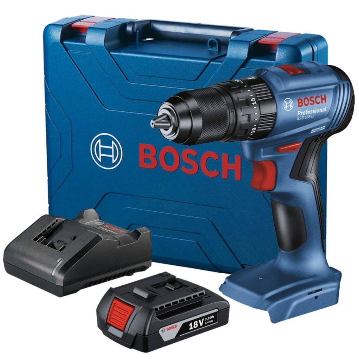 Bosch - Taladro Percutor Bosch GSB 185 18V 1/2” + Batería + Cargador