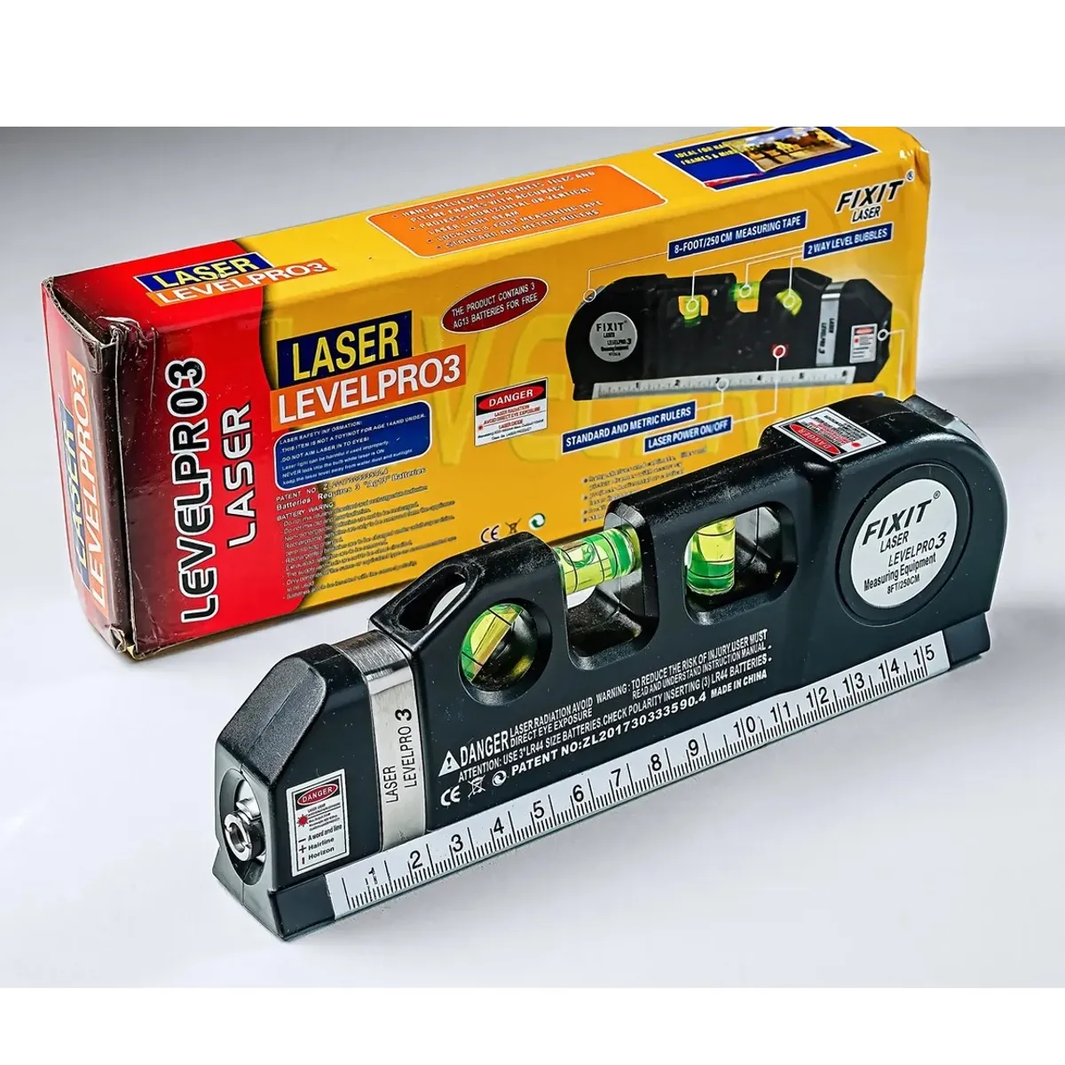 GENERICO - CINTA DE MEDICIÓN NEGRO LASER HERRAMIENTA DE MANO