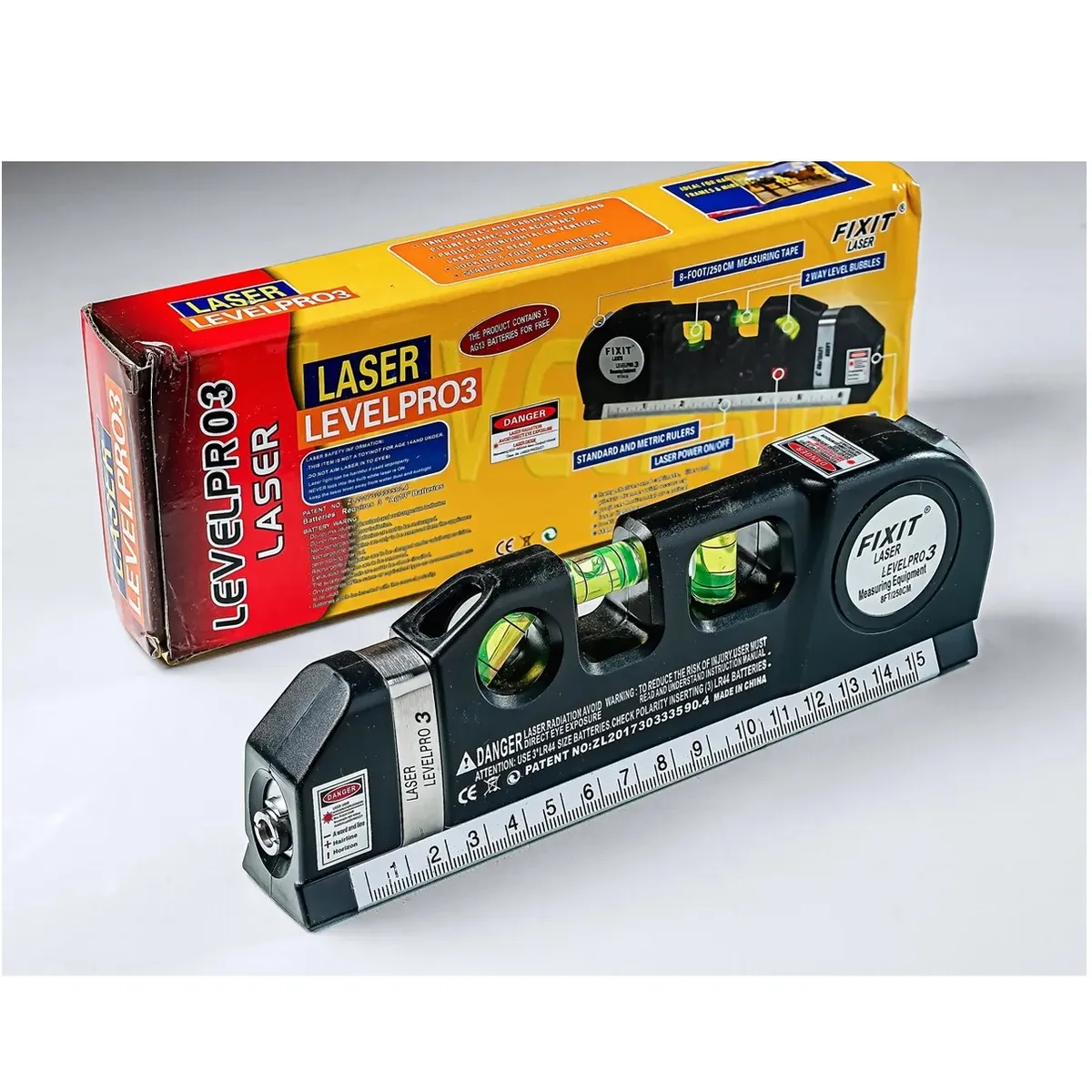 GENERICO - CINTA DE MEDICIÓN NEGRO LASER HERRAMIENTA DE MANO