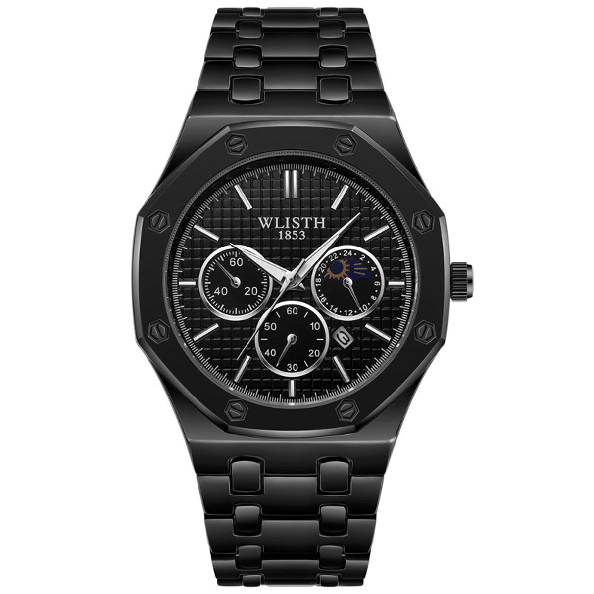 OVOTOUMI - Toumi XS reloj mecánico de gran dial impermeable-Negro