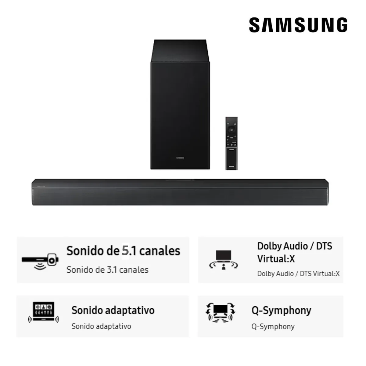 SAMSUNG - Soundbar Samsung Dolby Atmos 5.1 Ch. HW-B750F (2025)