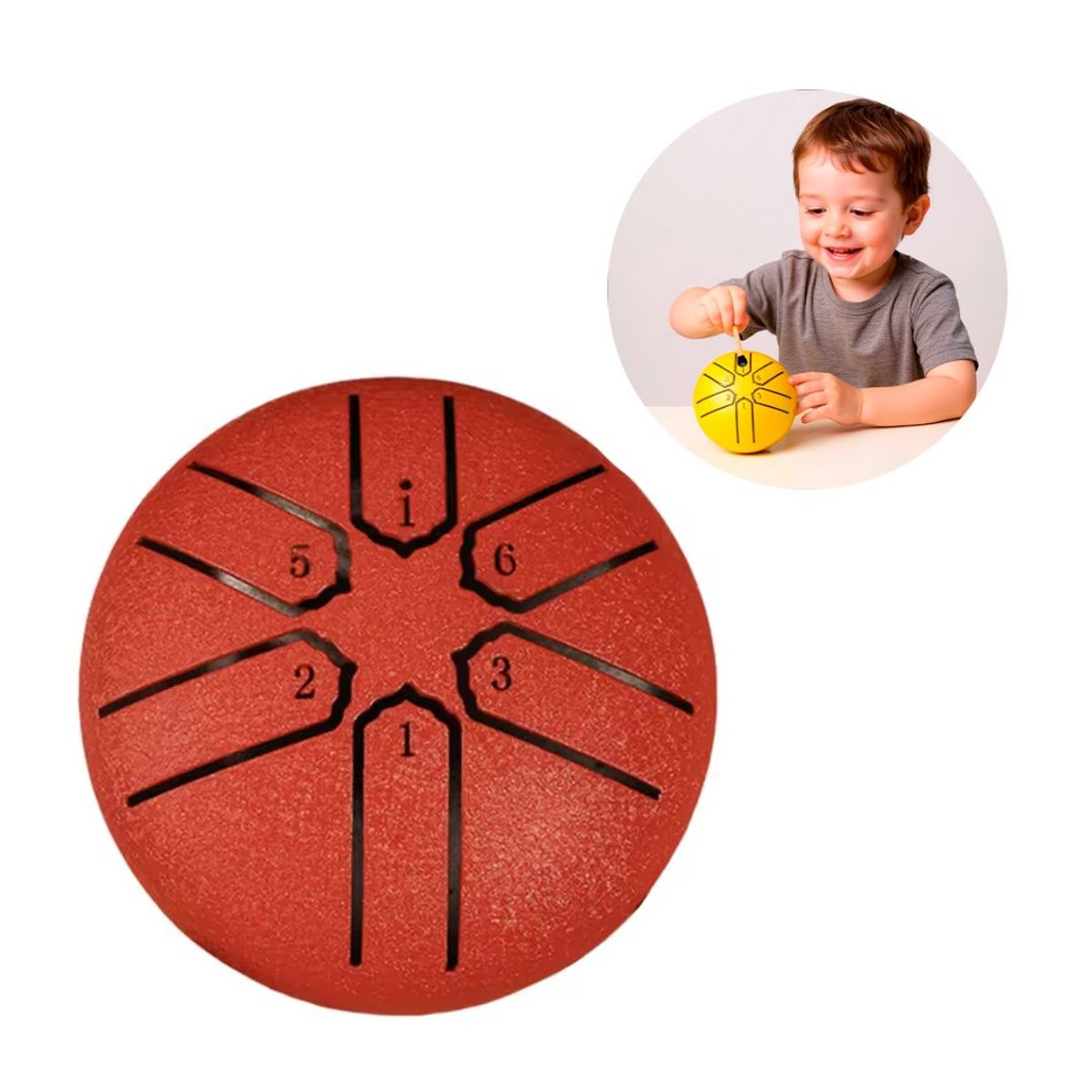 GENERICO - Tambor de Lluvia o Lengüeta 3" de 6 notas Sonido Relajante