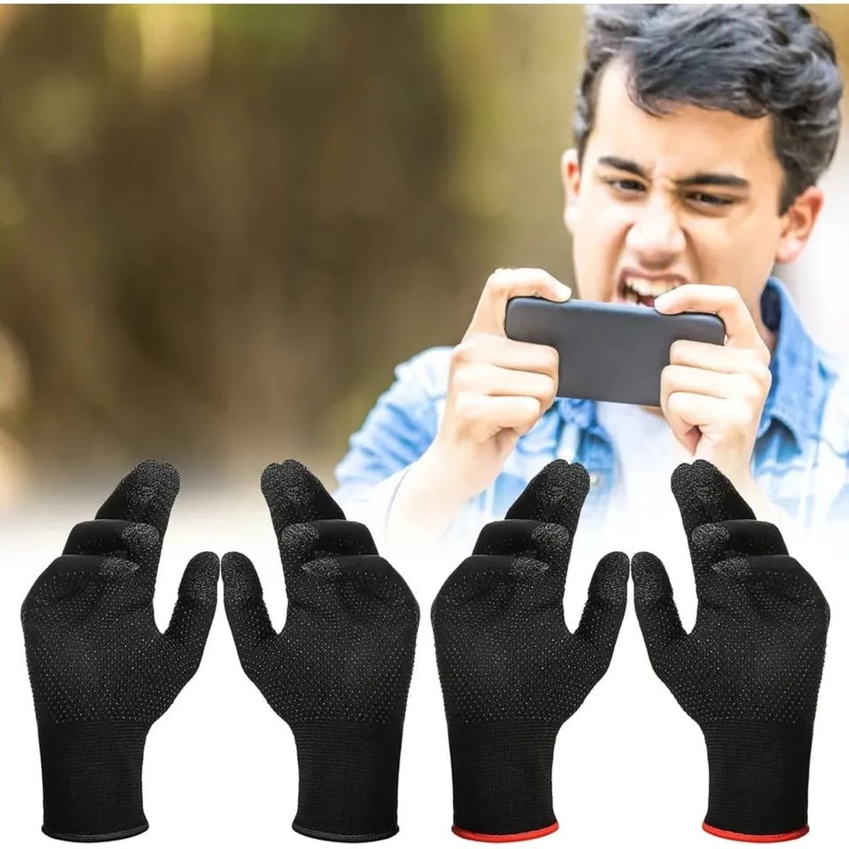 GENERICO - Guantes para Videojuegos Gamer Resistentes al Sudor