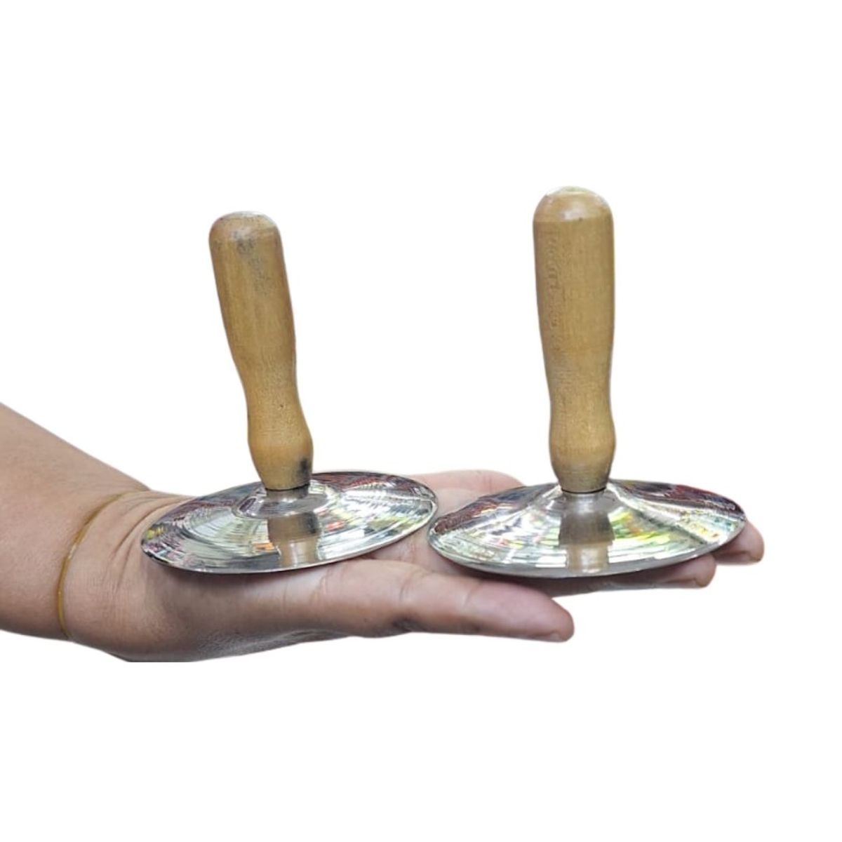 GENERICO - Mini Platillos Metálicos para Niños - 2 Pz Plateado