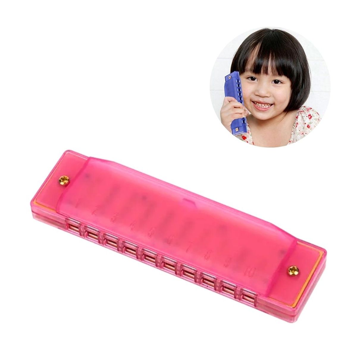 GENERICO - Armónica de Plástico para Niños - Rosado