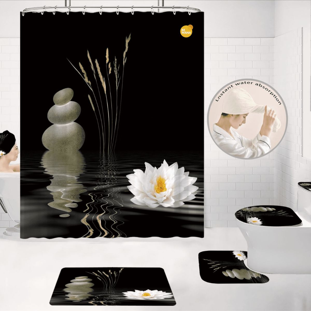 CASATEX - Juego De Baño Lujoso  De 8 Piezas Decorativas