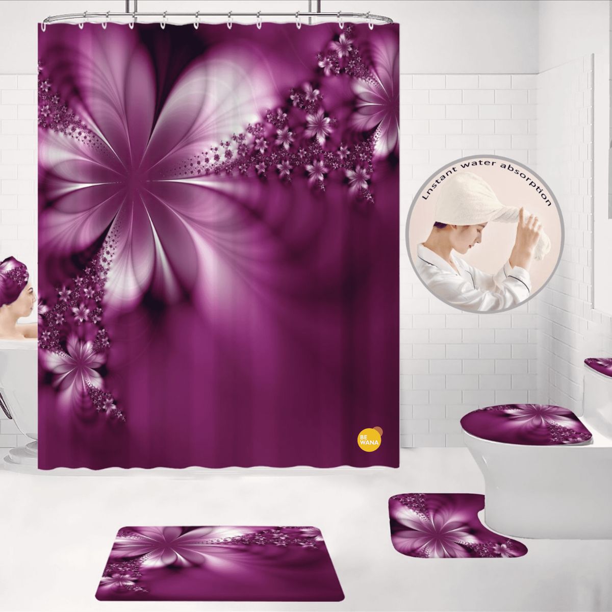 CASATEX - Juego De Baño Lujoso  De 8 Piezas Decorativas