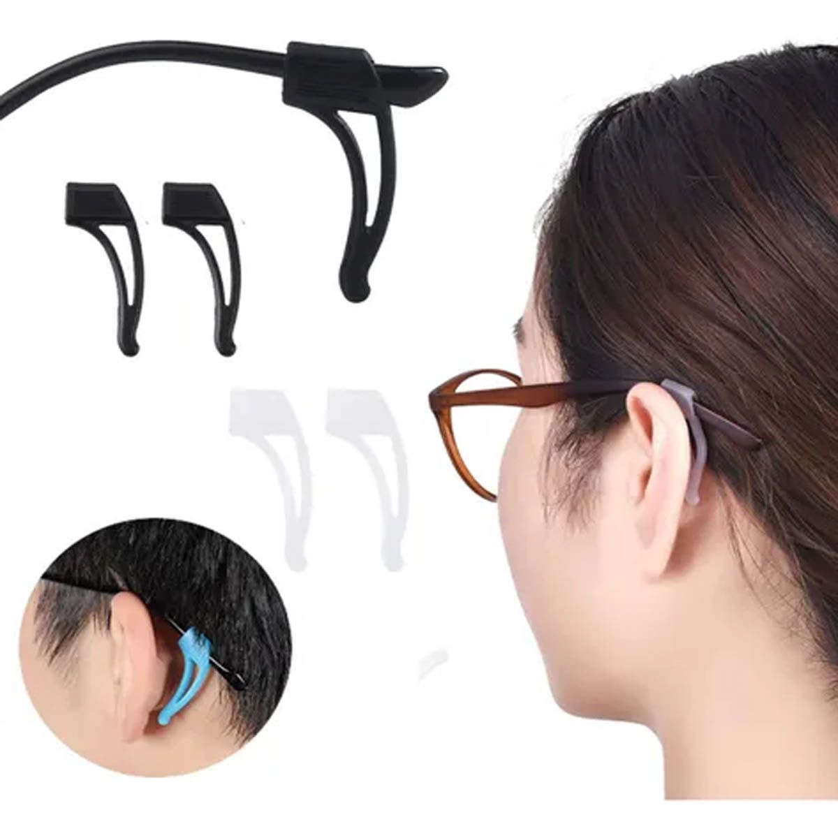 GENERICO - Blíster de 2 Pares Sujetador soporte de Gafas Anticaídas