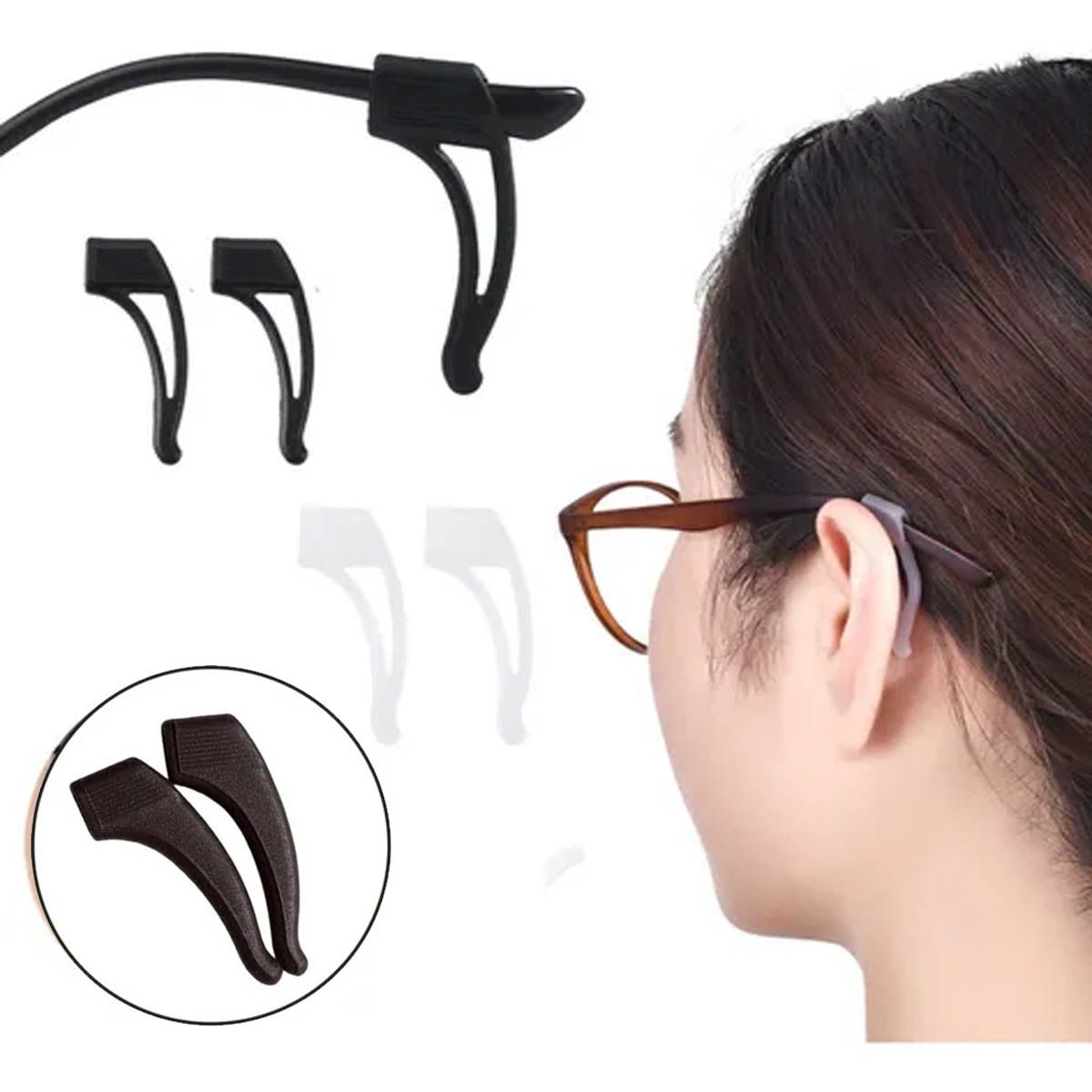 GENERICO - Blíster de 2 Pares Sujetador soporte de Gafas Anticaídas