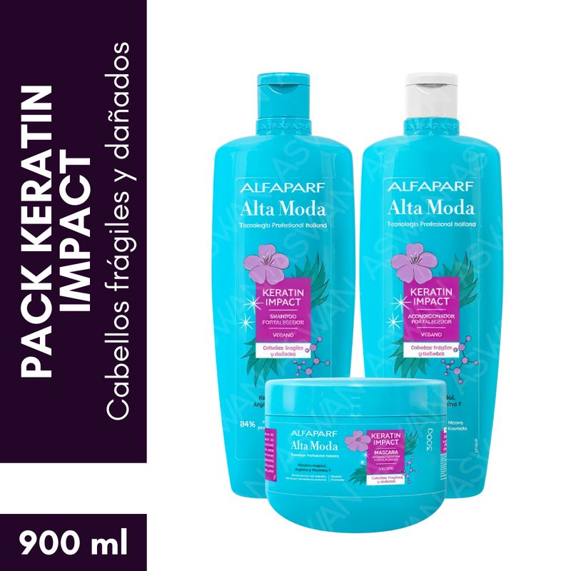 GENERICO - Pack Keratin Impact Shampoo + Acon+ Masc 300 ml - ALFAPARF