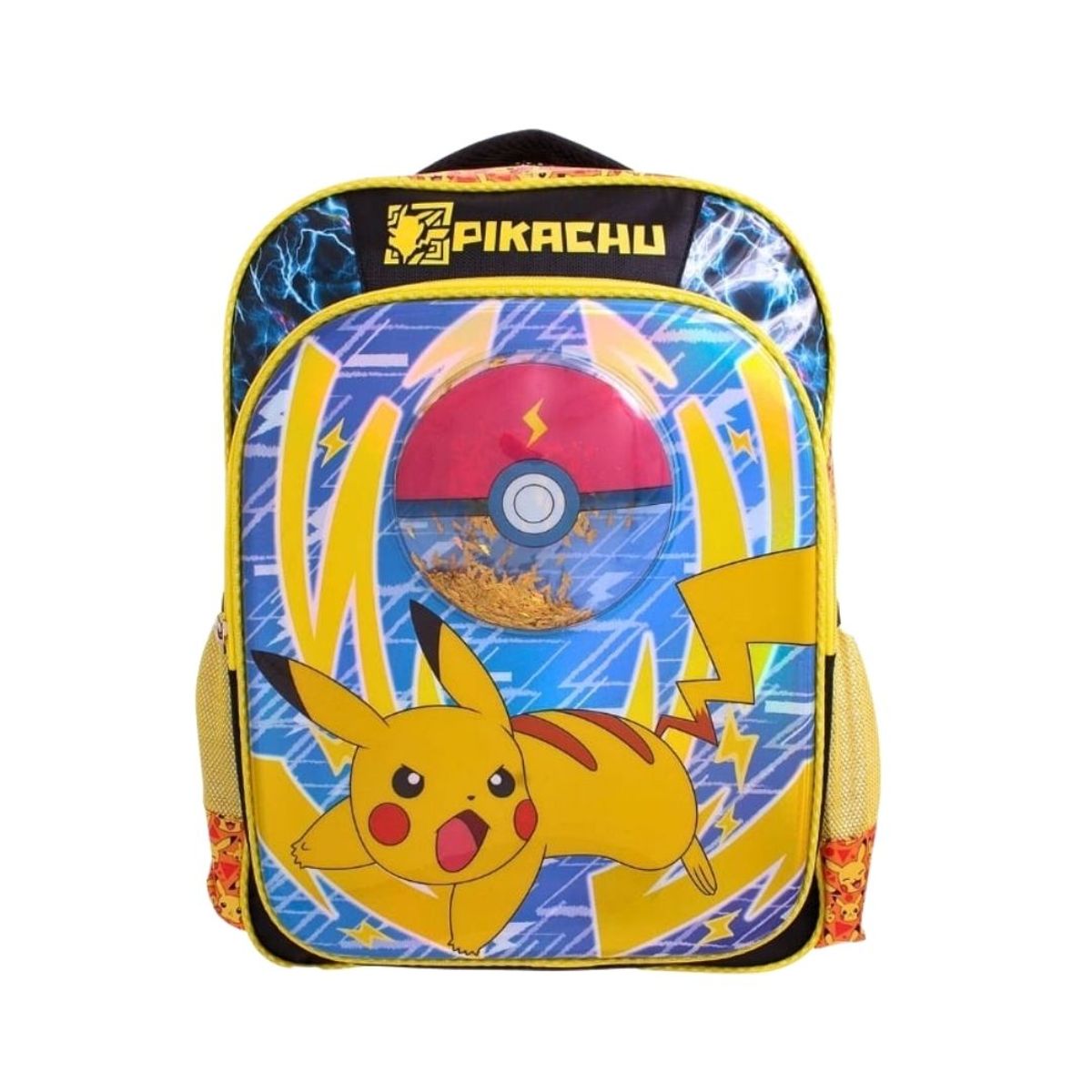 WISH - Mochila+ Lonchera + Cartuchera Pokemon 3D Pikachu y Pokebola