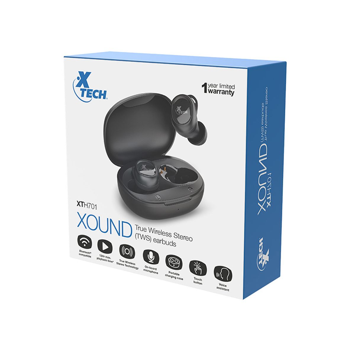 XTECH - Auriculares Inalámbricos Xtech Xth-701 - Sonido Envolvente Para Móviles, Tabletas Y Audio