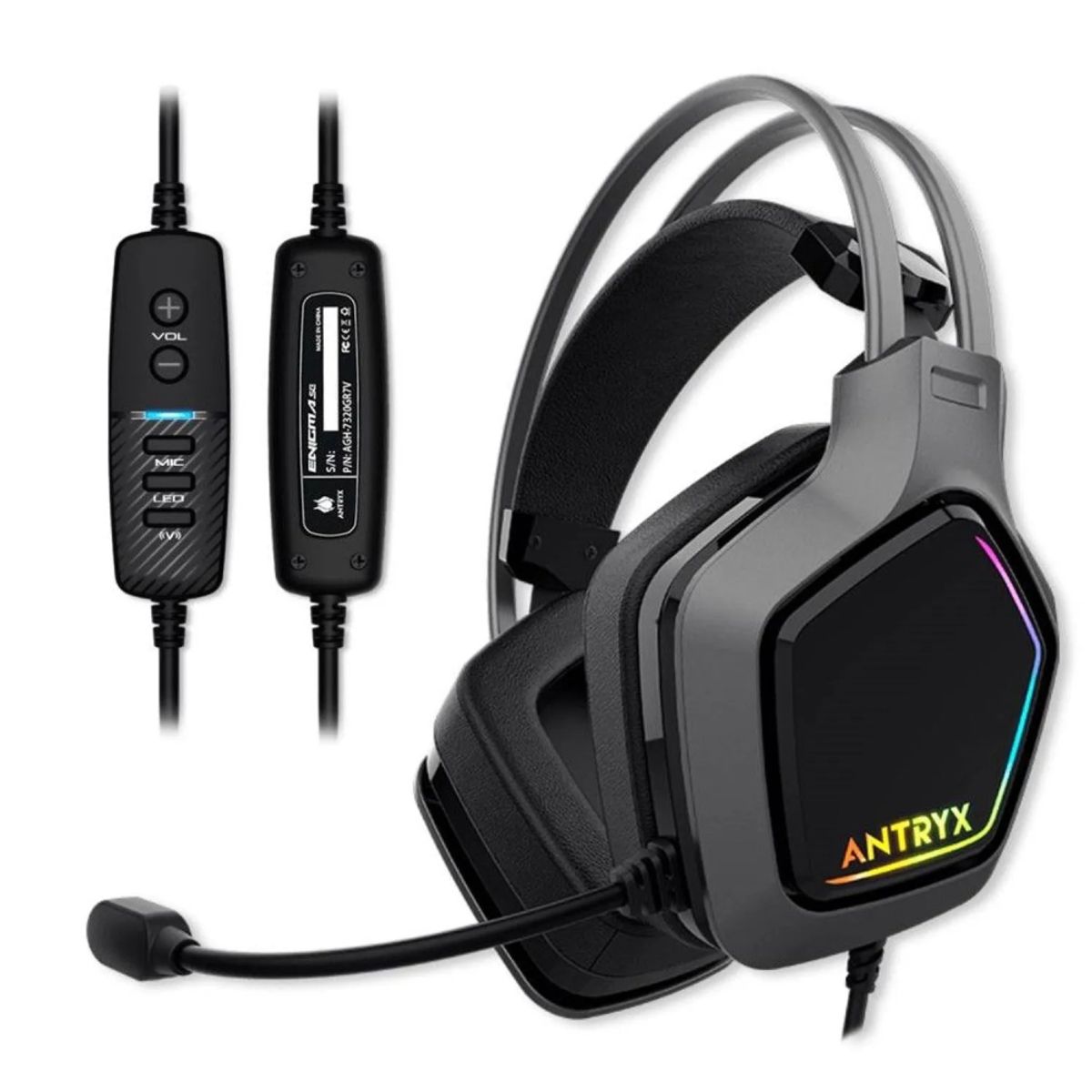 ANTRYX - Auriculares gaming ANTRYX Enigma SE 71 con vibración RGB y conexión