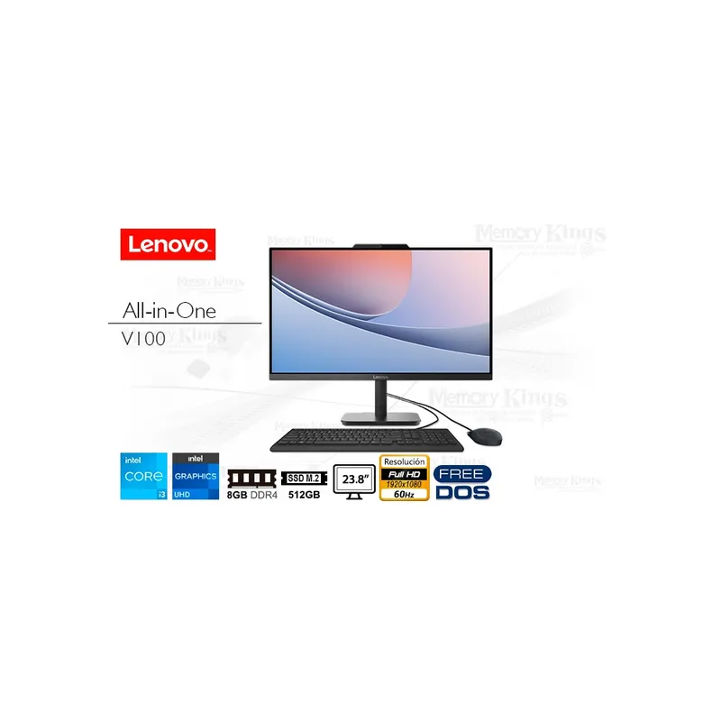 LENOVO - Lenovo V100 All-in-One 238 FHD IPS Core i3 N305 38GHz 8GB RAM pa