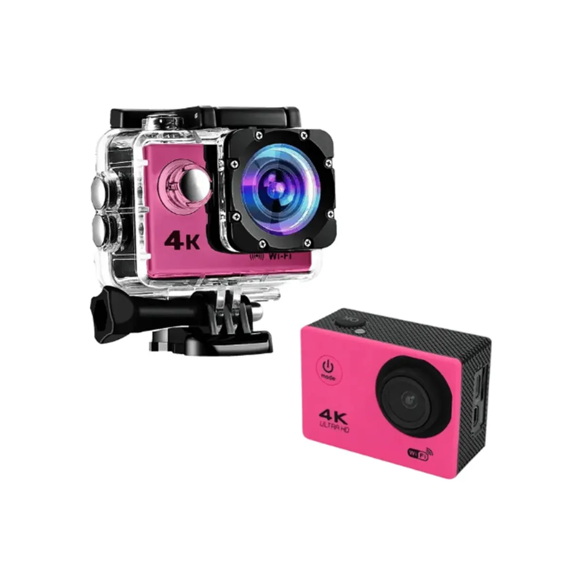 GENERICO - Cámara Go Pro Deportiva 4K Sport WiFi  Rosada