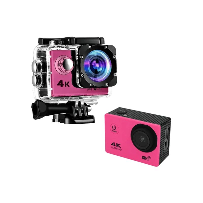 GENERICO - Cámara Go Pro Deportiva 4K Sport WiFi  Rosada