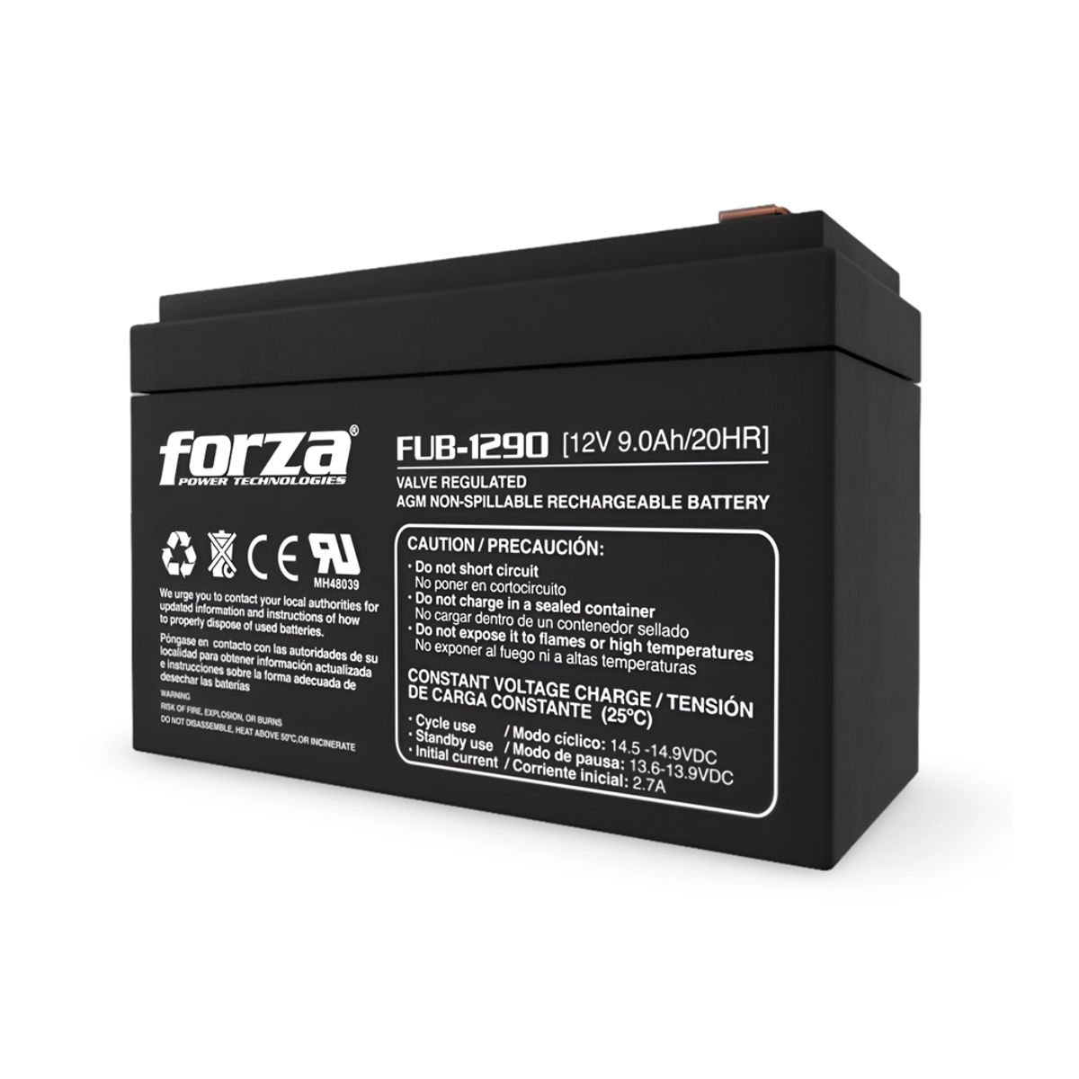 FORZA - Batería Forza Fub-1290 12V 9Ah - Potente Y Fiable Para Tus Dispositivos Electrónicos