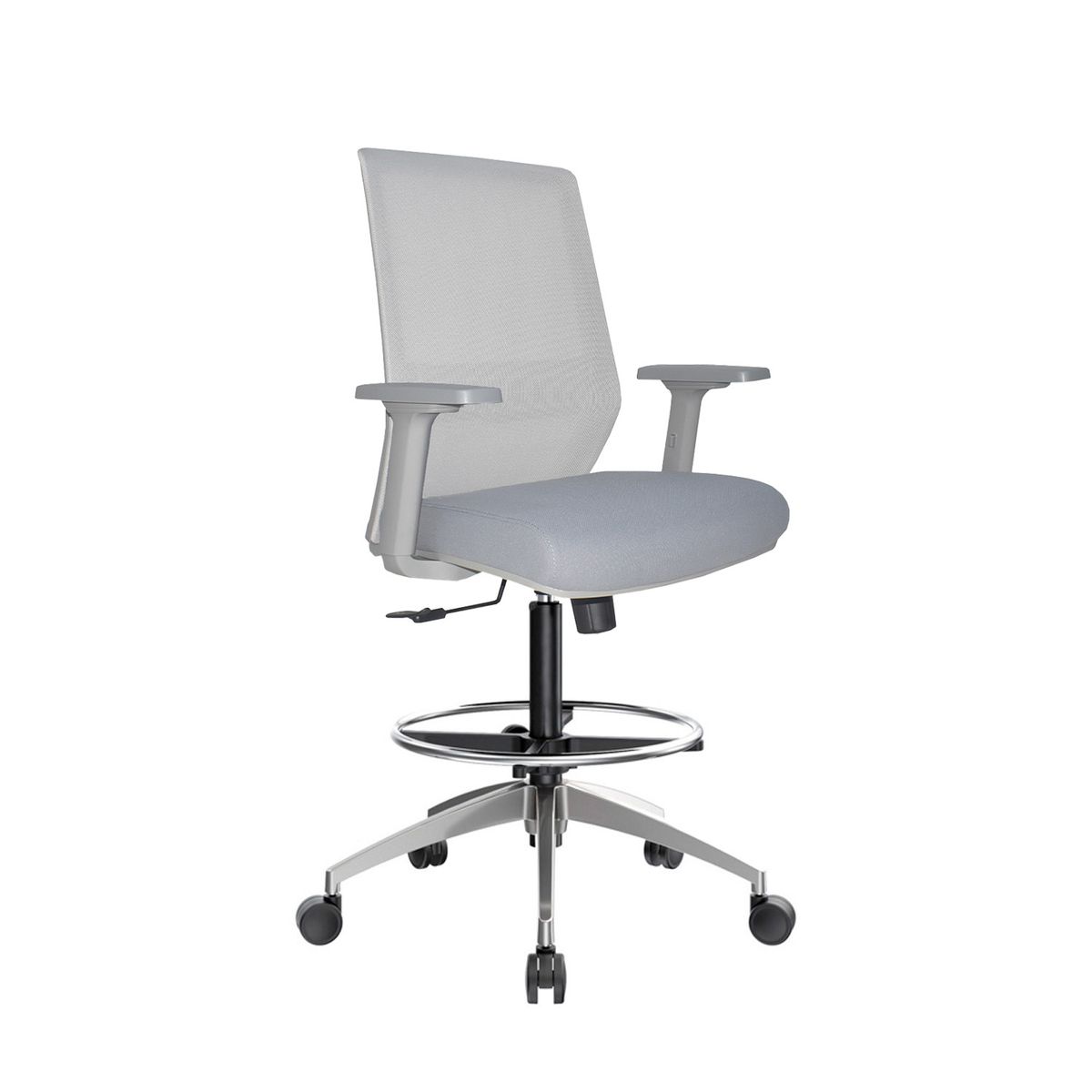 OFIDEAS - Silla Cajero Ergonómico Musk Gris Base Aluminio Ofideas