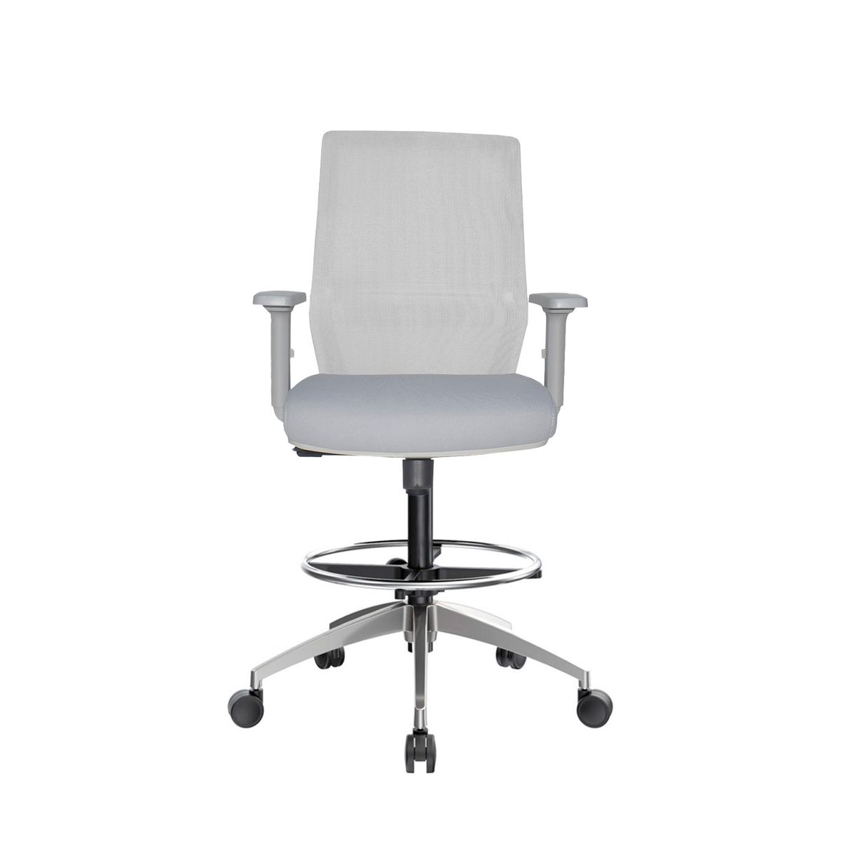 OFIDEAS - Silla Cajero Ergonómico Musk Gris Base Aluminio Ofideas