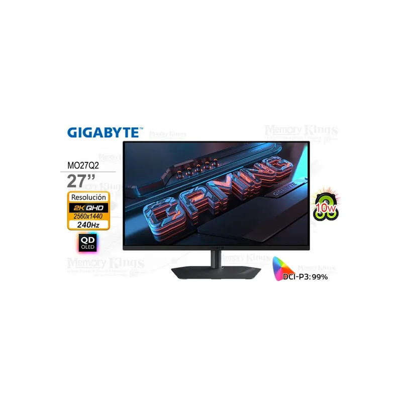 GIGABYTE - Gigabyte MO27Q2 monitor 27 QHD QD-OLED 240Hz 003ms rotación y alt
