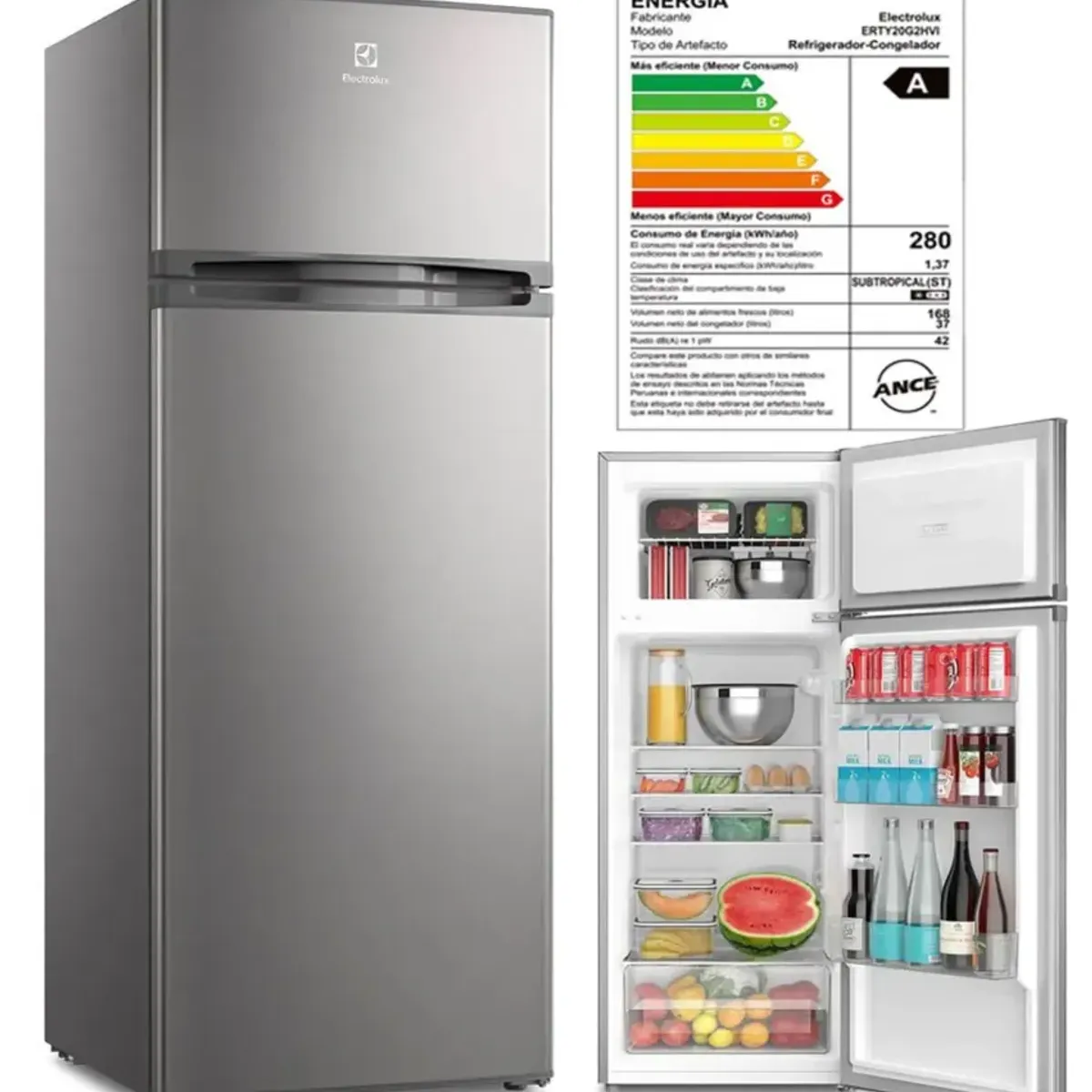 Electrolux - Refrigerador 205L Electrolux ERTY20G2HVI Gris