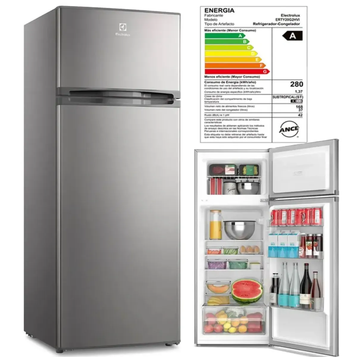 Electrolux - Refrigerador 205L Electrolux ERTY20G2HVI Gris