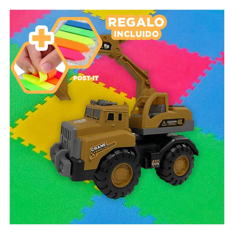 GENERICO - Pack6 Excavadora Divertida para Niños Y+Banderitas Adhesivas