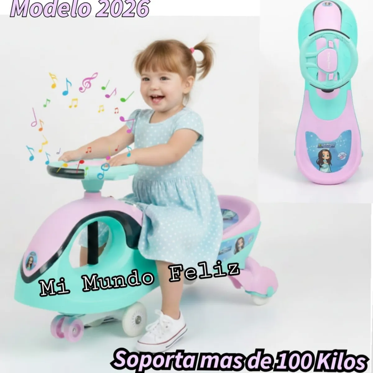 BABY HAPPY - Twiscar para Niños Musical con Luces Bluetooth Frozin