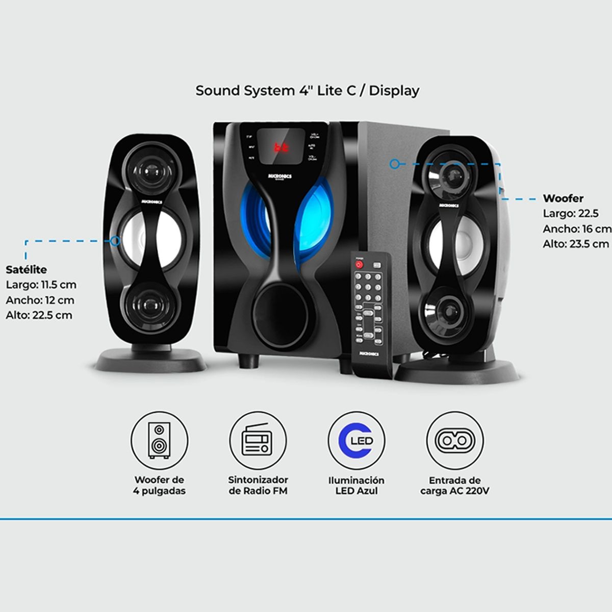 MICRONICS - PARLANTE SAVAGE MIC S7415BT FM USB MICRONICS