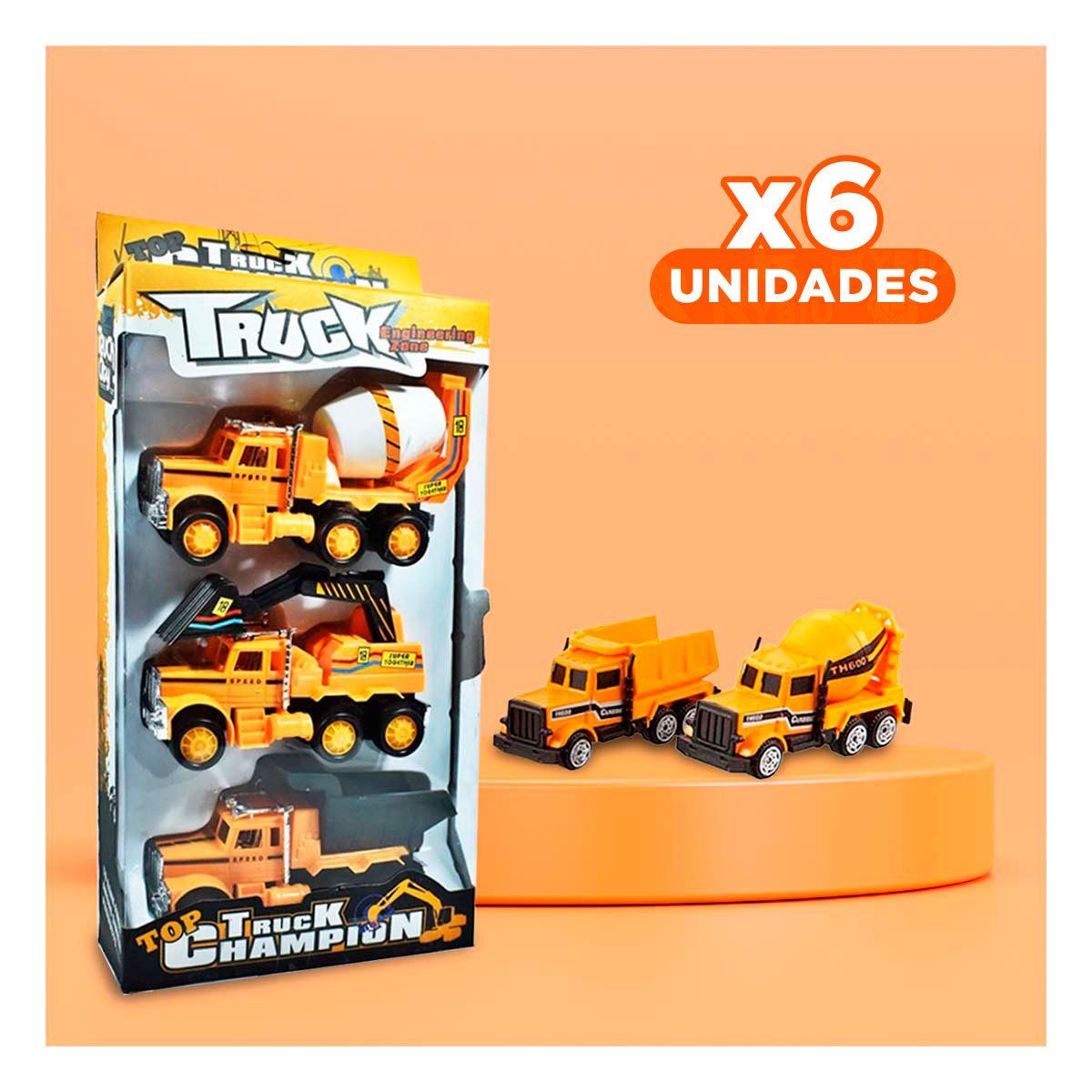 GENERICO - Pack6 Kit de 3 Vehiculos Industriales Y+Regalo Stickers