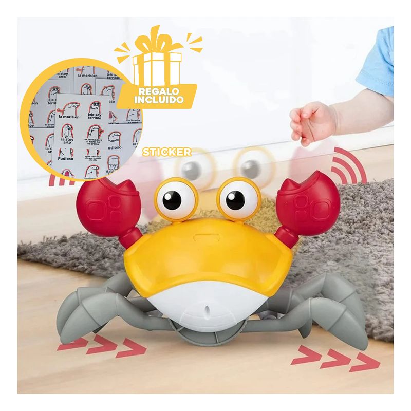 RYBIU IMPORT - Cangrejo Playero a Cuerda Amarillo Y+Regalo Stickers