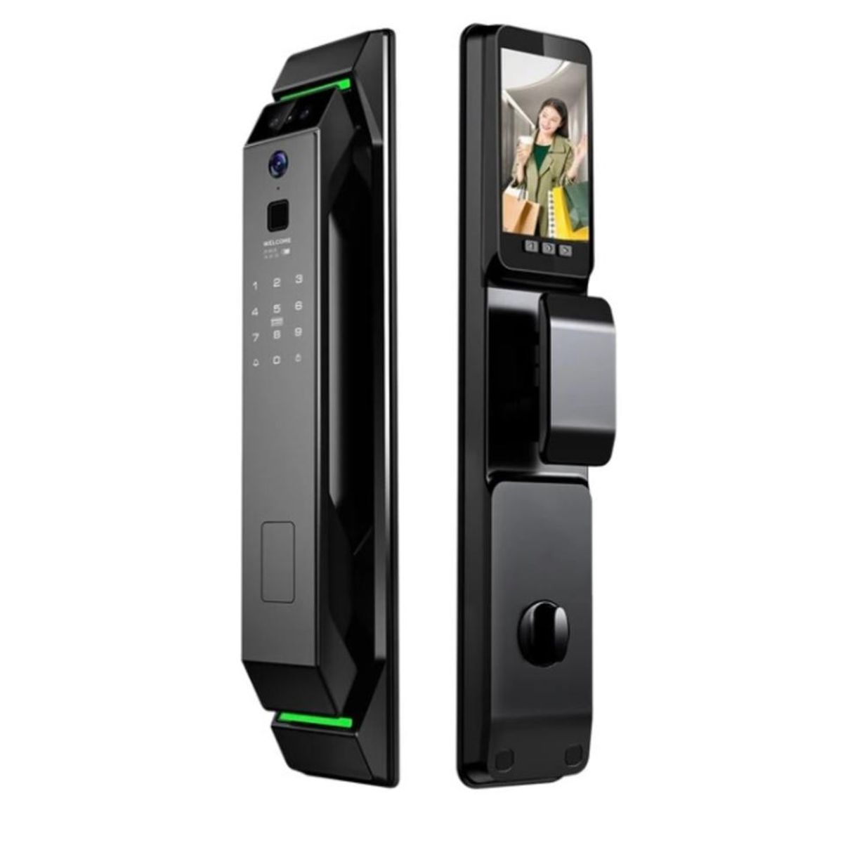 GENERICO - CERRADURA SMART CON 7 APERTURAS VIDEO PORTERO  COLOR NEGRO