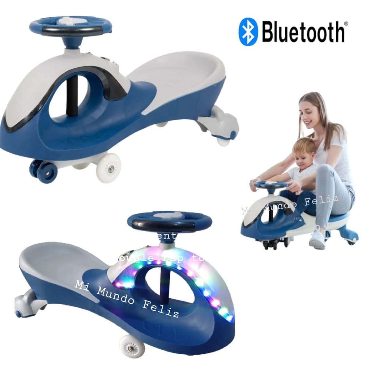 BABY HAPPY - Twiscar para Niños Montable con Luces Musical Blues