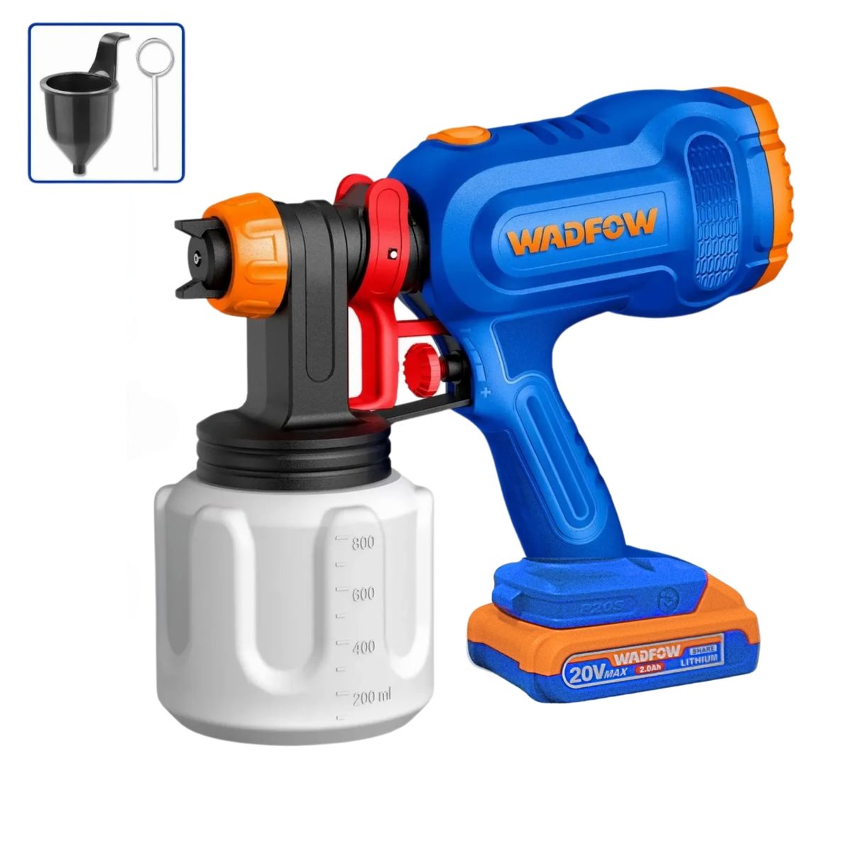 GENERICO - PISTOLA PARA PINTAR COMPRESORA INALAMBRICA 20V FINO ACABADO WADFOW
