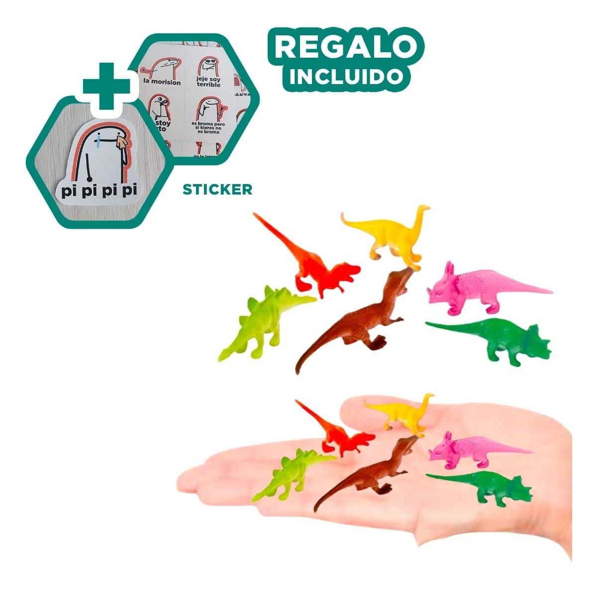 RYBIU IMPORT - Juguetes Resistentes deDinosaurios Y+Regalo Stickers