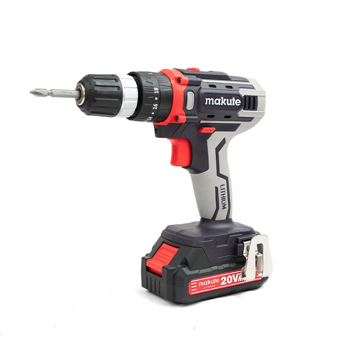 MAKUTE - TALADRO PERCUTOR INALAMBRICO 20V 10MM X2 BATERIAS 20AH MALETA